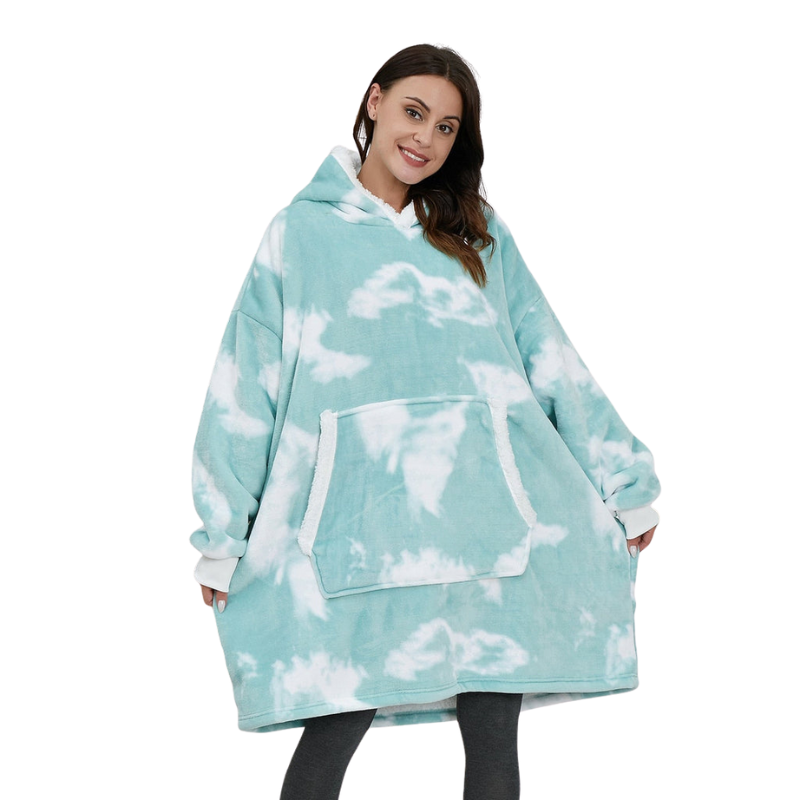 Sophie – Oversized Deken met Capuchon, Lange Mouwen en Zakken