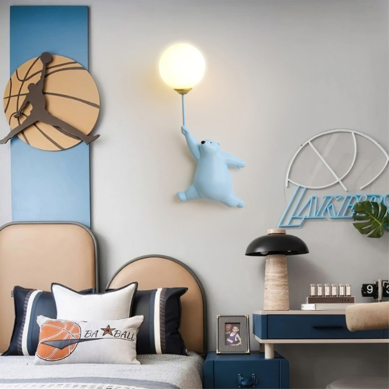 GlowCub – LED Wandlamp met Teddybeer en Ballonontwerp