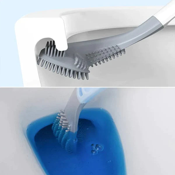 HygieneSwipe – Flexibele toiletborstel met platte kop en wandhouder voor bacterievrije reiniging