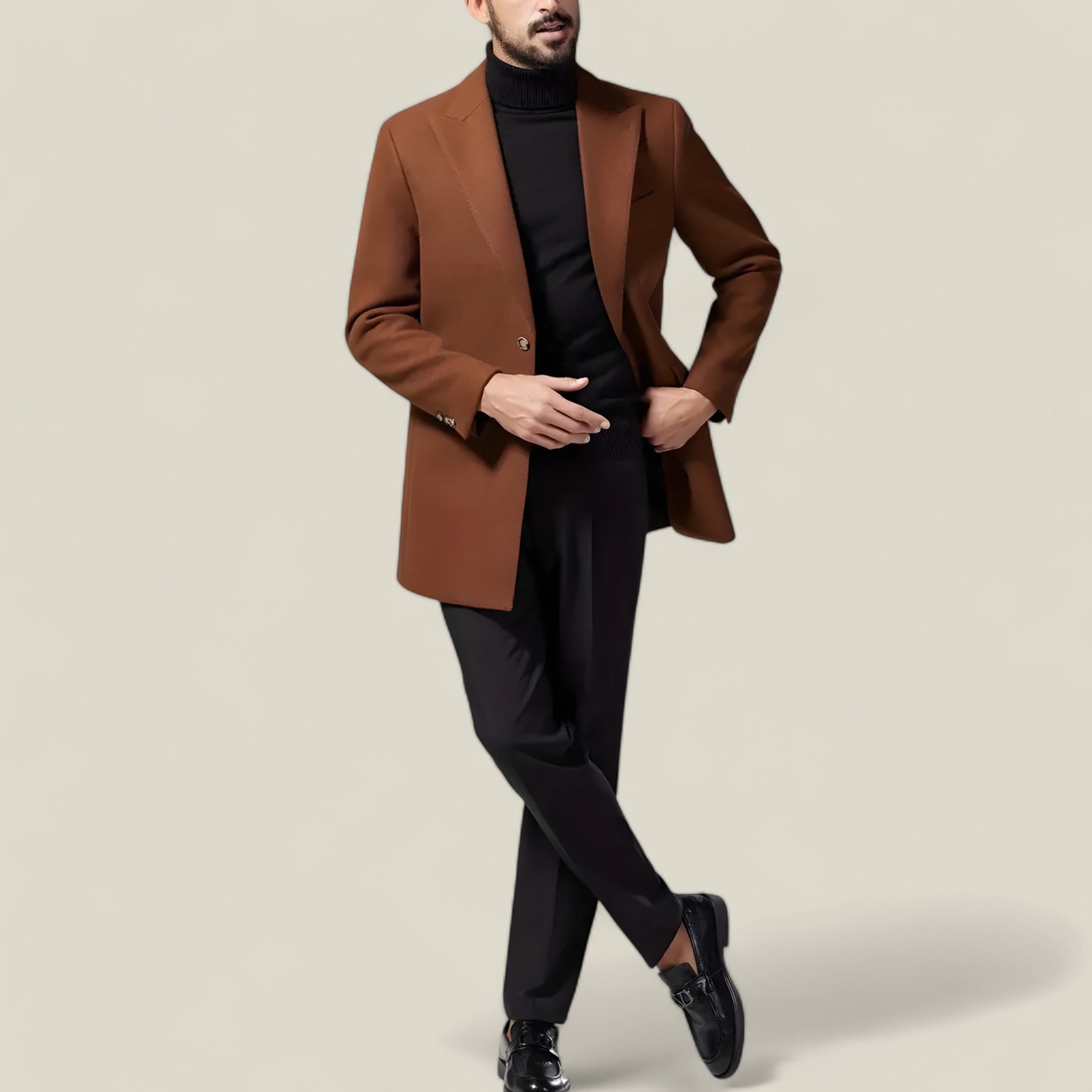 Oliver - Klassieke Britse halflange jas met knoopdetails voor tijdloze elegantie