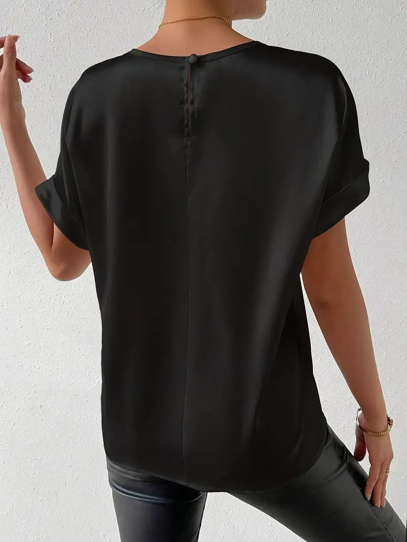 Norma - Elegant T-shirt met korte mouwen en ronde streep