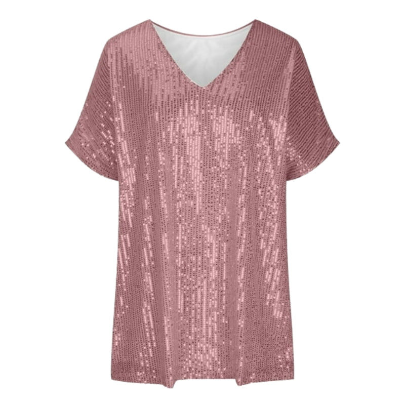 Junia – Modern T shirt met korte mouwen en v hals
