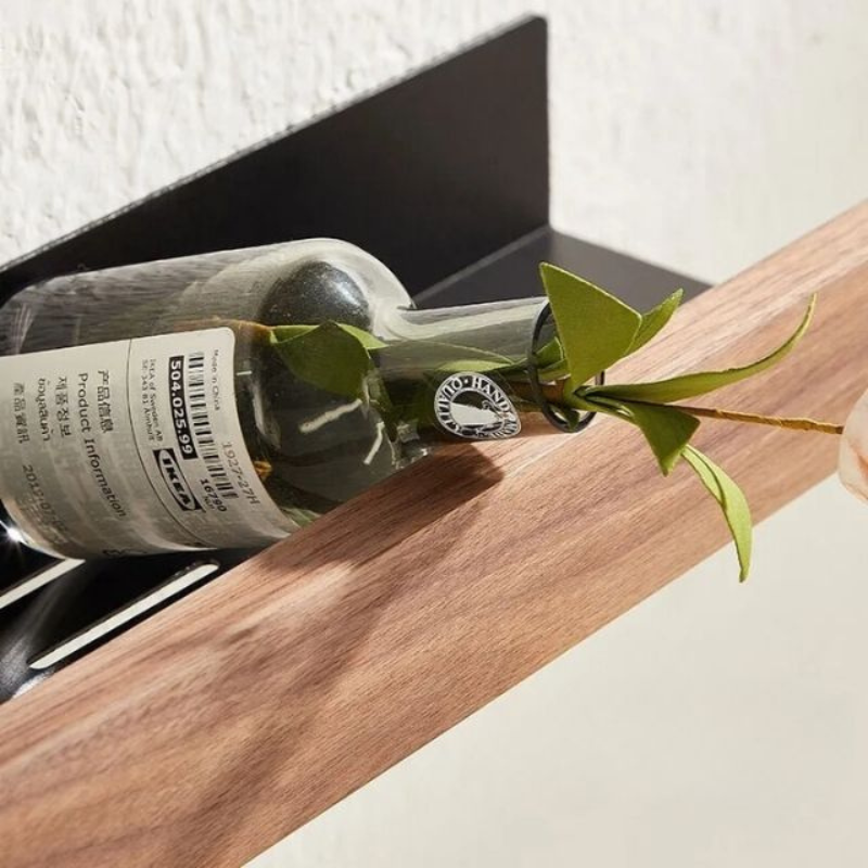 WoodHaven – Massief Houten Badkamer Organizer Planken Zonder Boren
