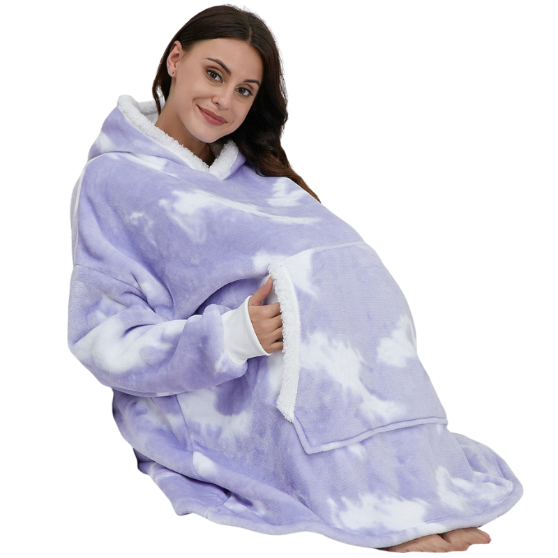 Sophie – Oversized Deken met Capuchon, Lange Mouwen en Zakken