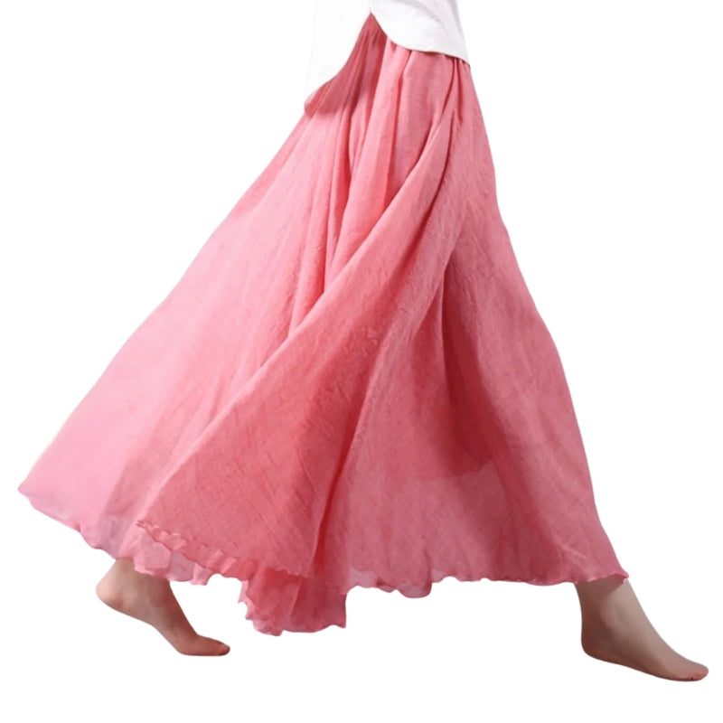 Mireille – Lichtgewicht maxirok met hoge taille