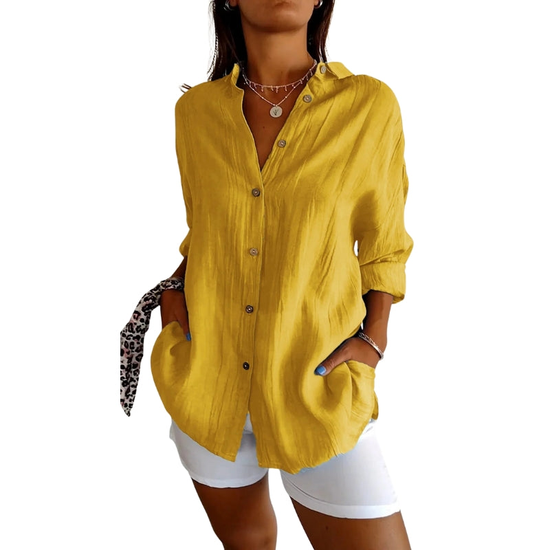 Sophie - Stijlvol Shirt met Korte Mouwen en Knopsluiting