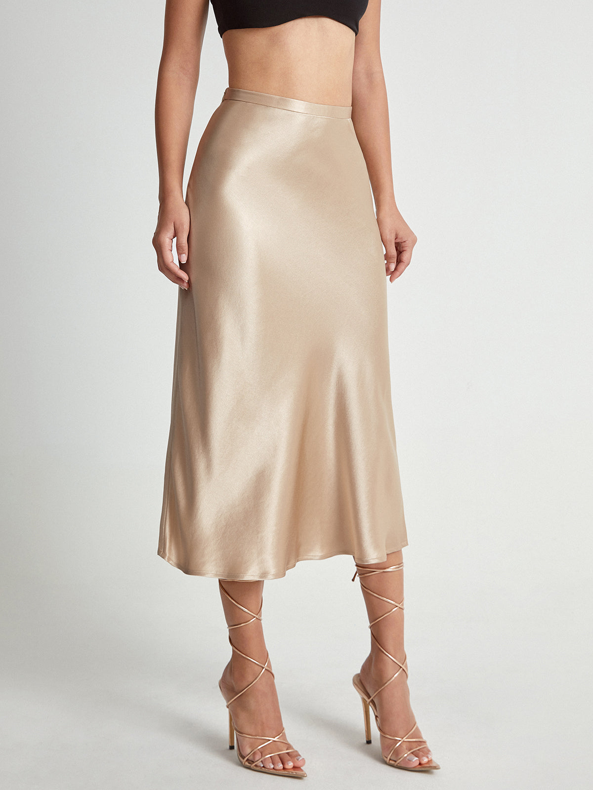 Sophia – Elegante halflange rok met een vloeiend silhouet en flatterende, op maat gemaakte taille