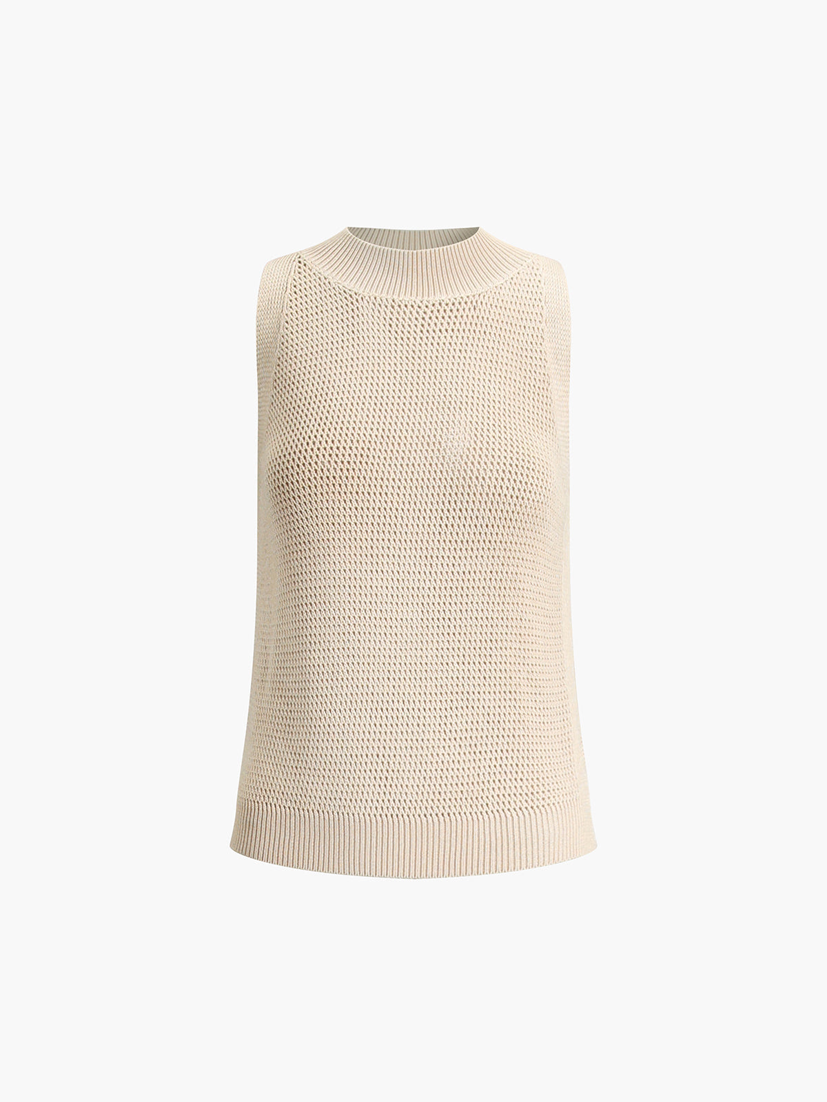 Linda – Mouwloos topje met gestructureerd design en hoge halslijn voor een chique look