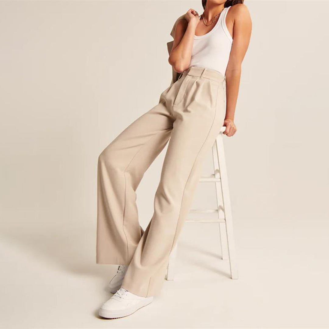Shania - Broek met hoge taille en wijde pijpen