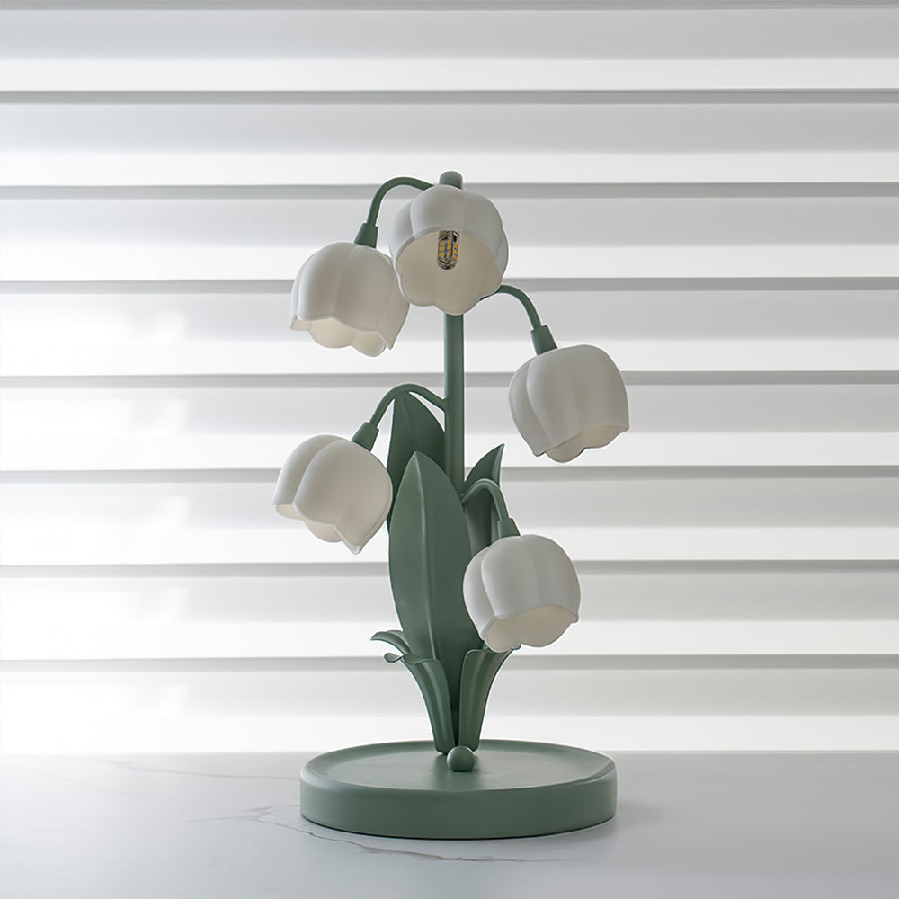 LumiOrchid – Tafellamp van Metaal en Polycarbonaat met Orchidee-Patroon