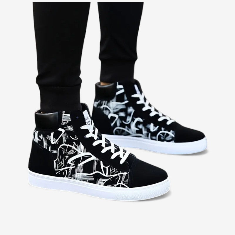 Aidan – Sneaker met vetersluiting en ronde neusontwerp en antislip ontwerp