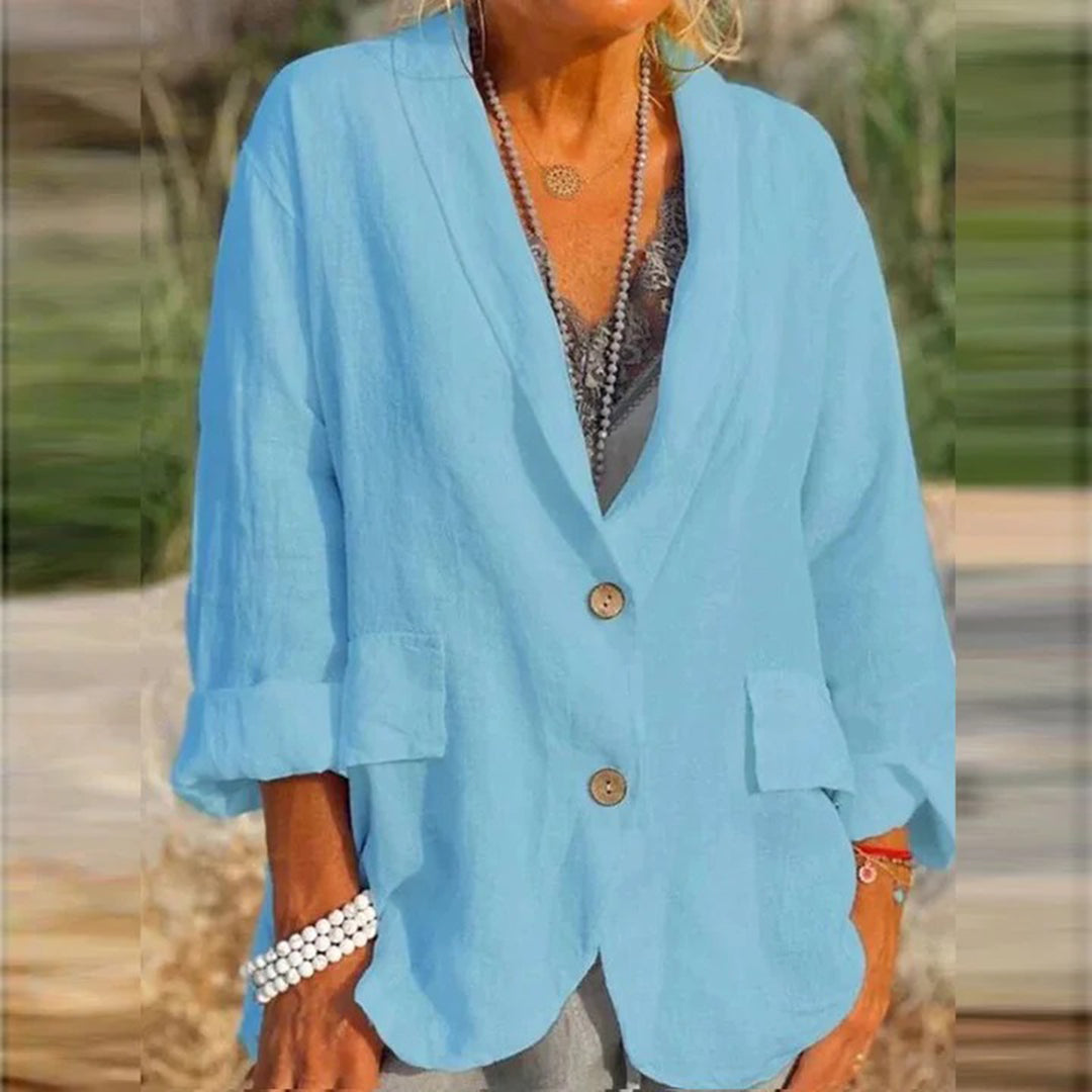 Lina - Relaxte blazer met oprolmouwen