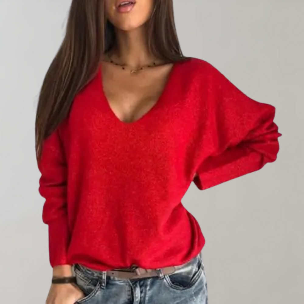 Isla – Oversized V-hals trui met lange mouwen