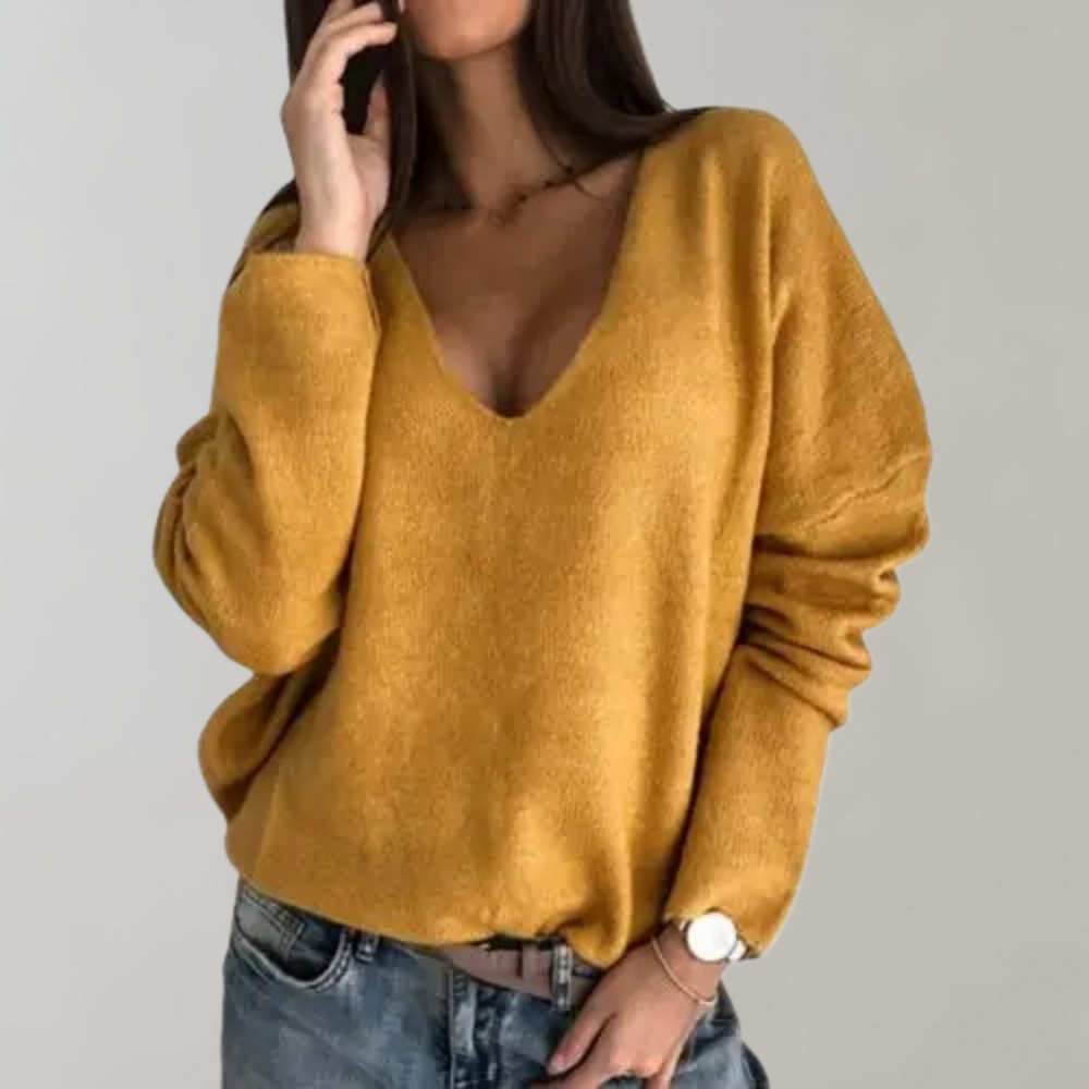 Isla – Oversized V-hals trui met lange mouwen