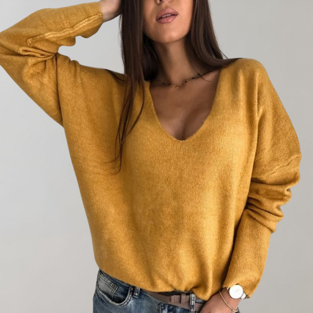 Isla – Oversized V-hals trui met lange mouwen