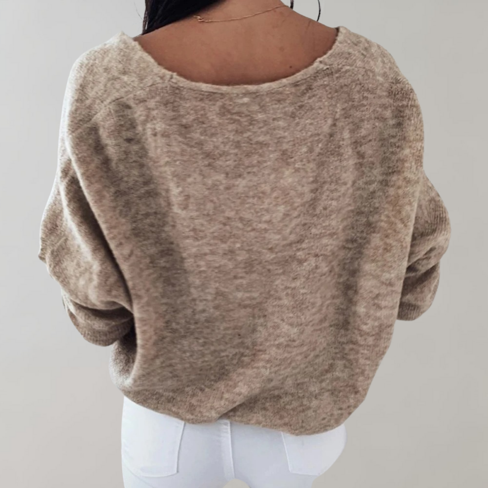 Isla – Oversized V-hals trui met lange mouwen