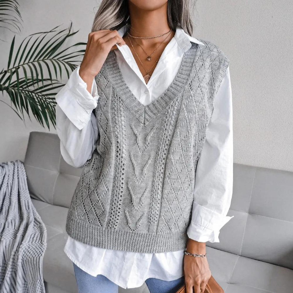 Celine - Chique oversized trui met V-nek