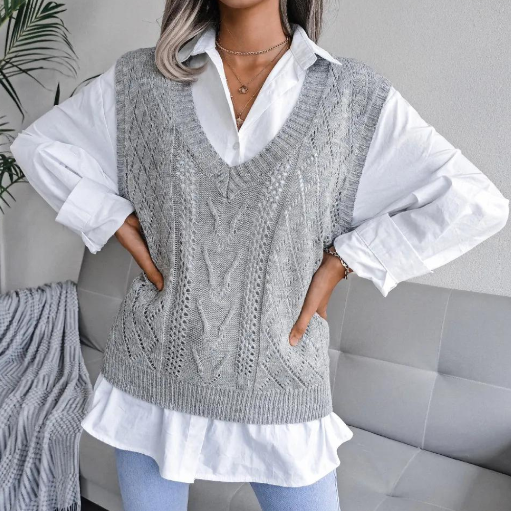 Celine - Chique oversized trui met V-nek
