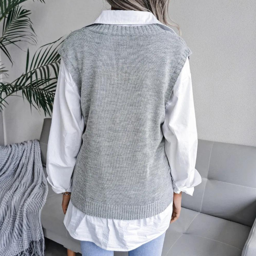 Celine - Chique oversized trui met V-nek