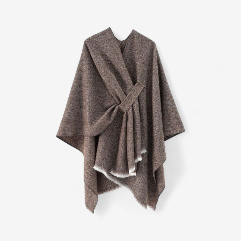 Jessica - Poncho met Schouderwikkel en Kwastjes