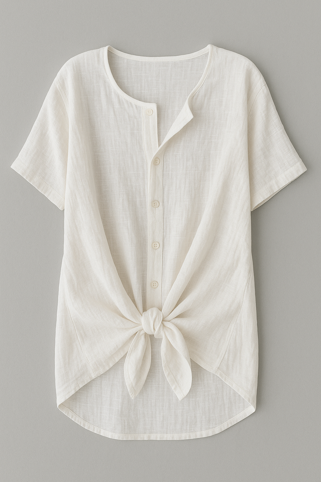 Sophia – Casual jurk met knopen korte mouwen en relaxte pasvorm
