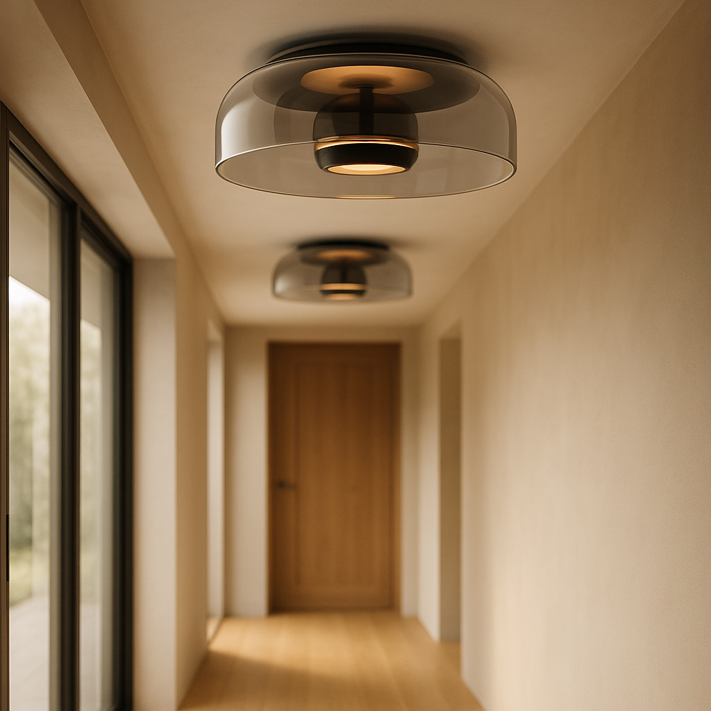 LumiGlass – Glazen Plafondlamp met Geïntegreerde LED