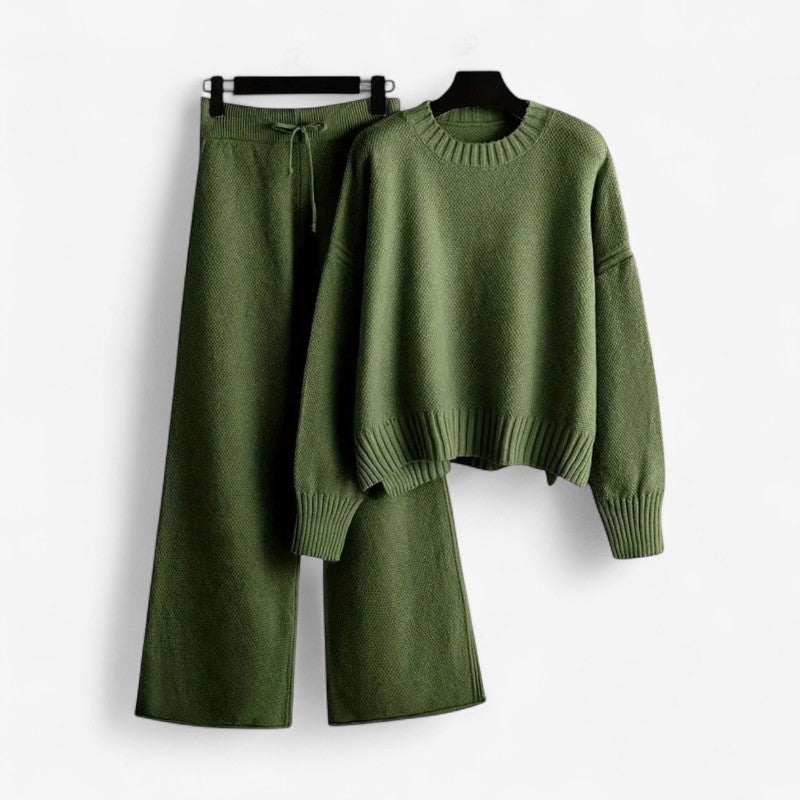 Patricia – Tweedelig Set met Lange Mouwen Trui en Wijde Broek