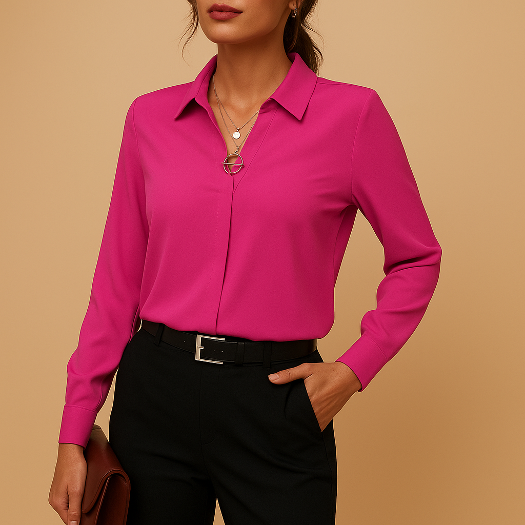 Celeste – Elegante blouse met knoopsluiting en lange mouwen