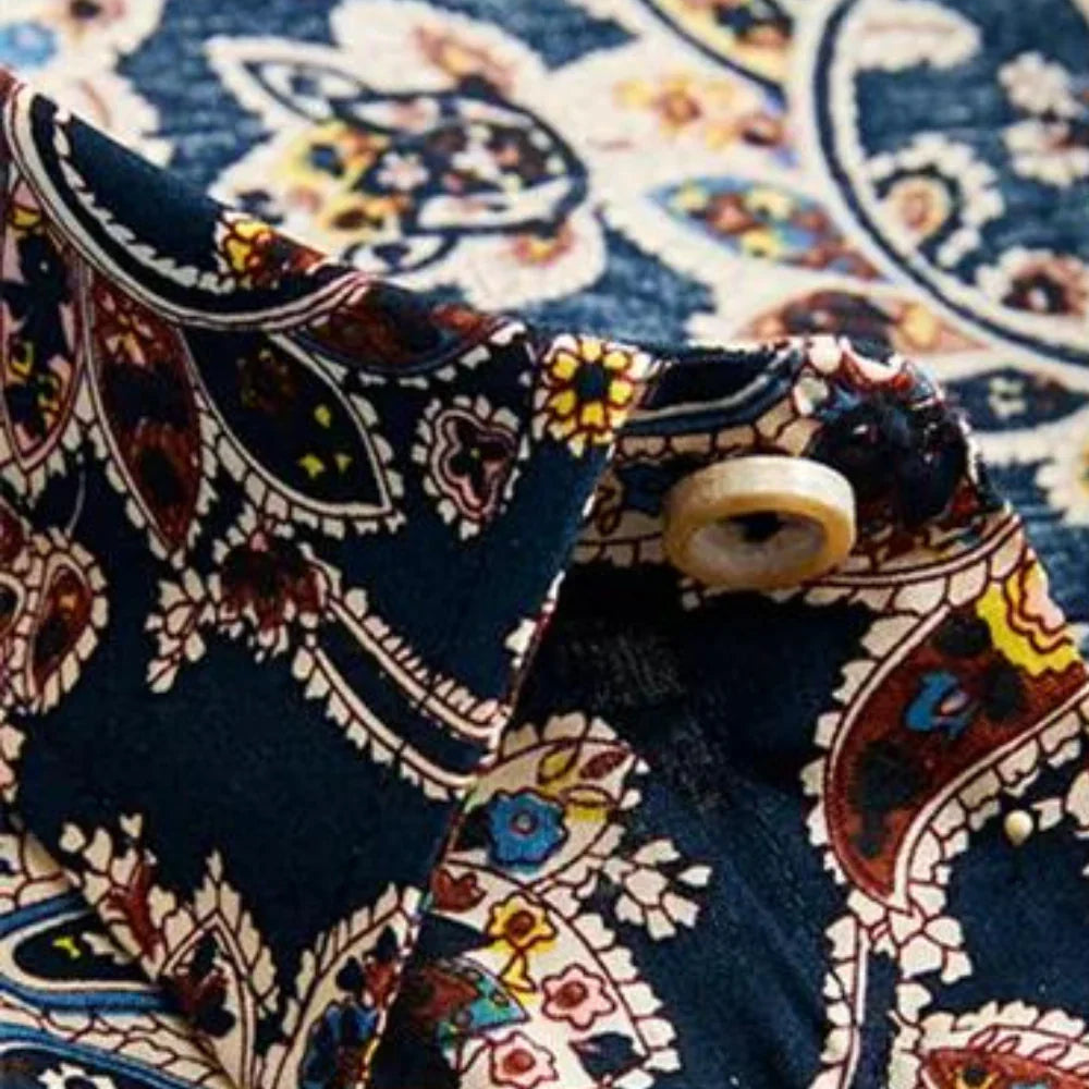 Noah - Klassiek shirt met korte mouwen en bloemenprint