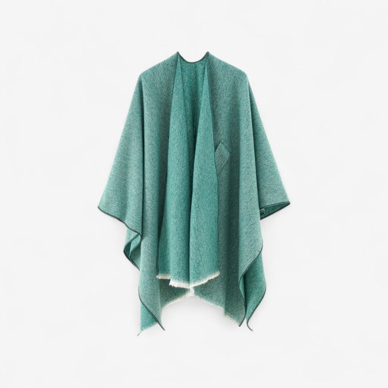 Jessica - Poncho met Schouderwikkel en Kwastjes