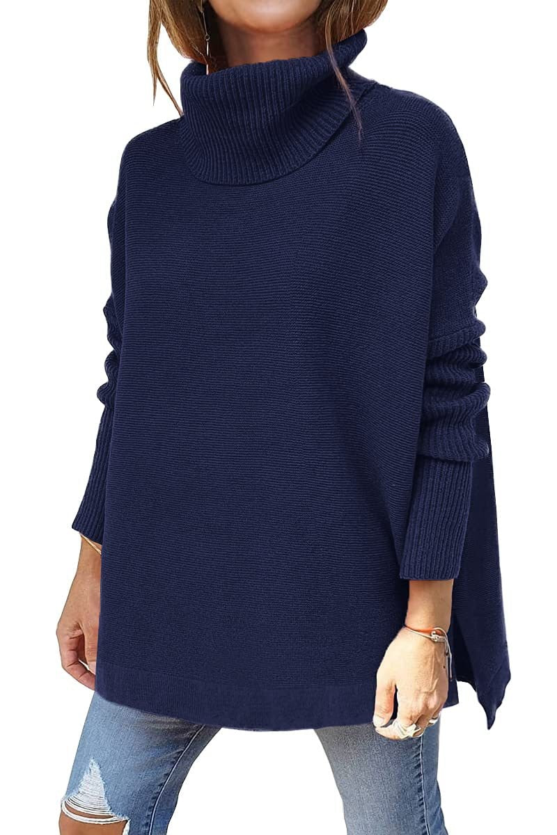 Lena - Knusse oversized coltrui met gespleten zoom