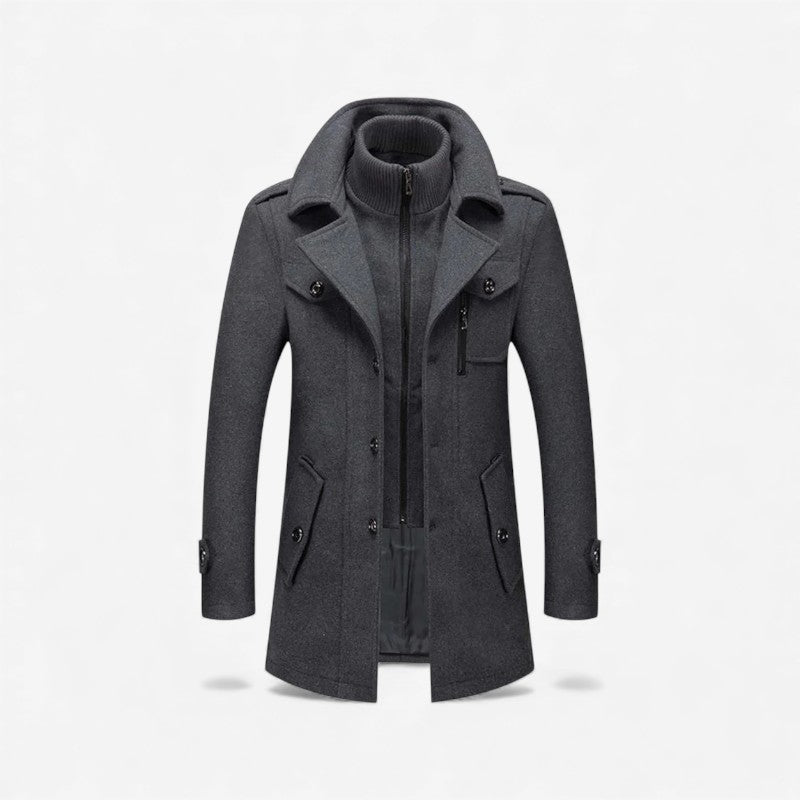 Mark – Lange Mouwen jas met Zakjes en Rits Sluiting