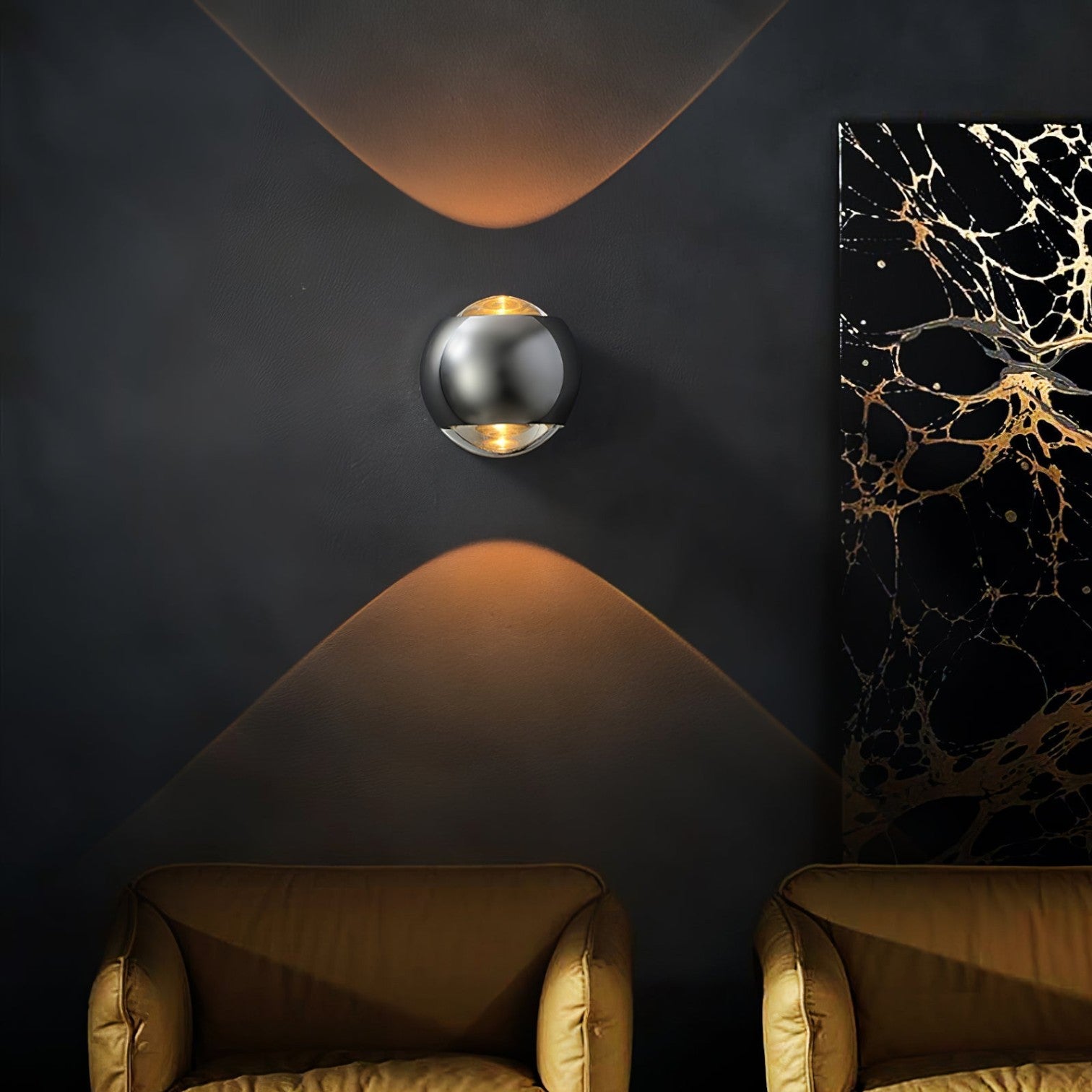 LumiAxis – Aluminium en Kristallen Wandlamp met Verticaal Ontwerp