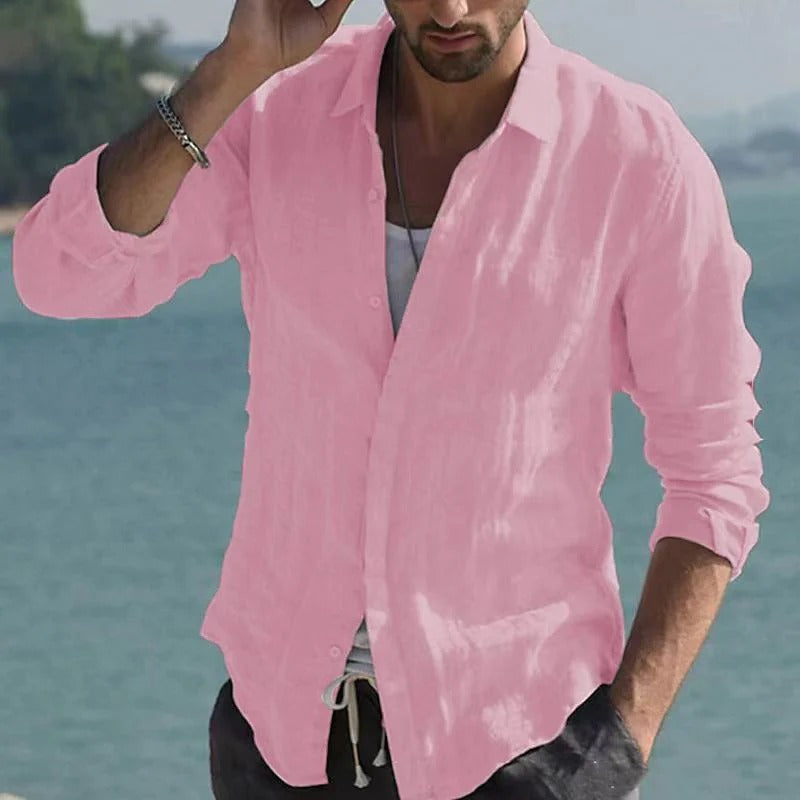Luke - Casual Button-Up overhemd met lange mouwen