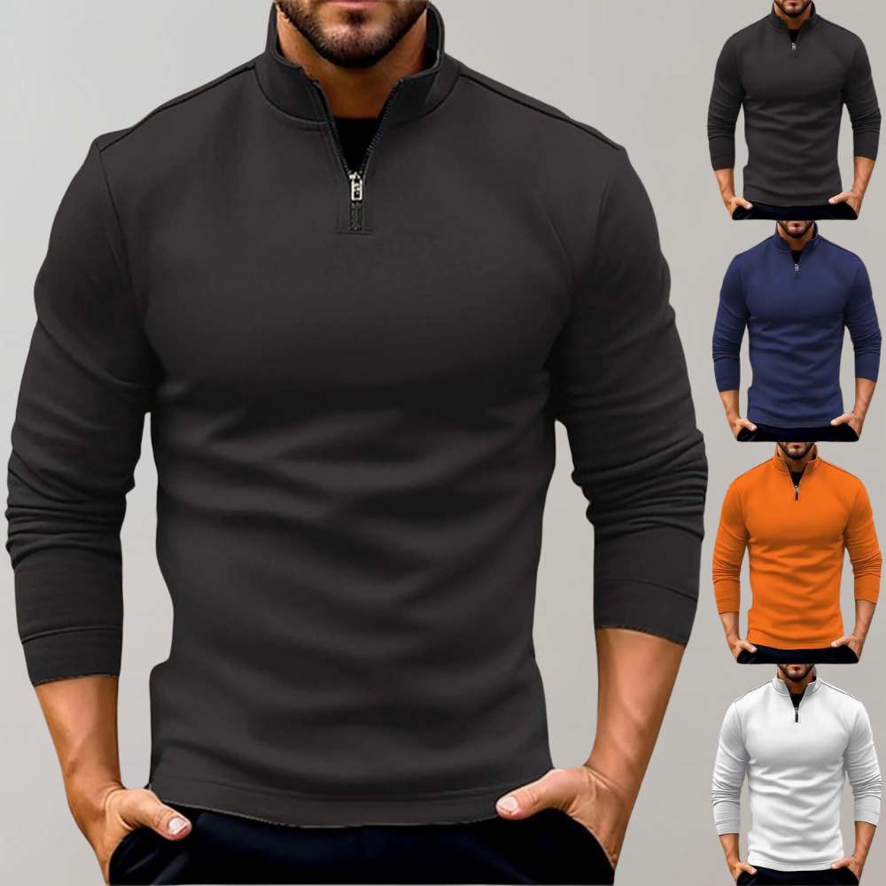 Ethan – Stijlvolle half-zip pullover sweatshirt met lange mouwen