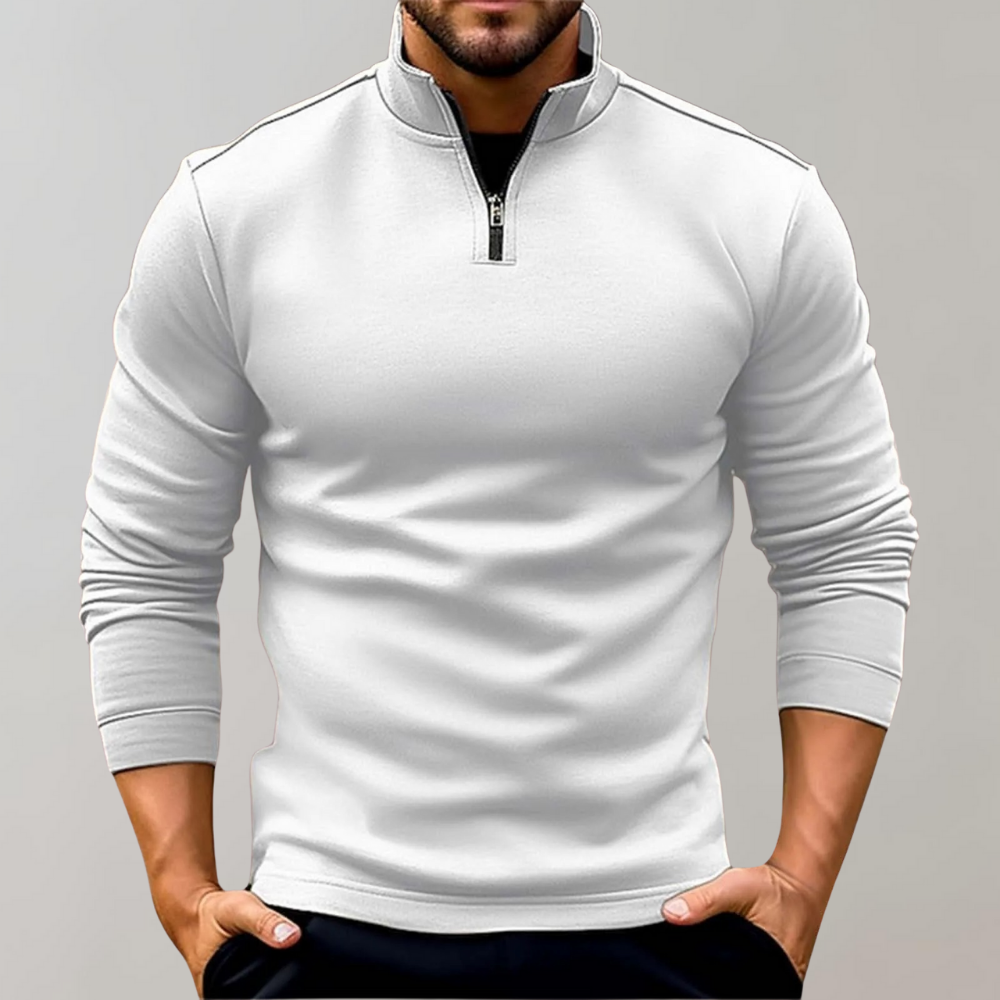 Ethan – Stijlvolle half-zip pullover sweatshirt met lange mouwen