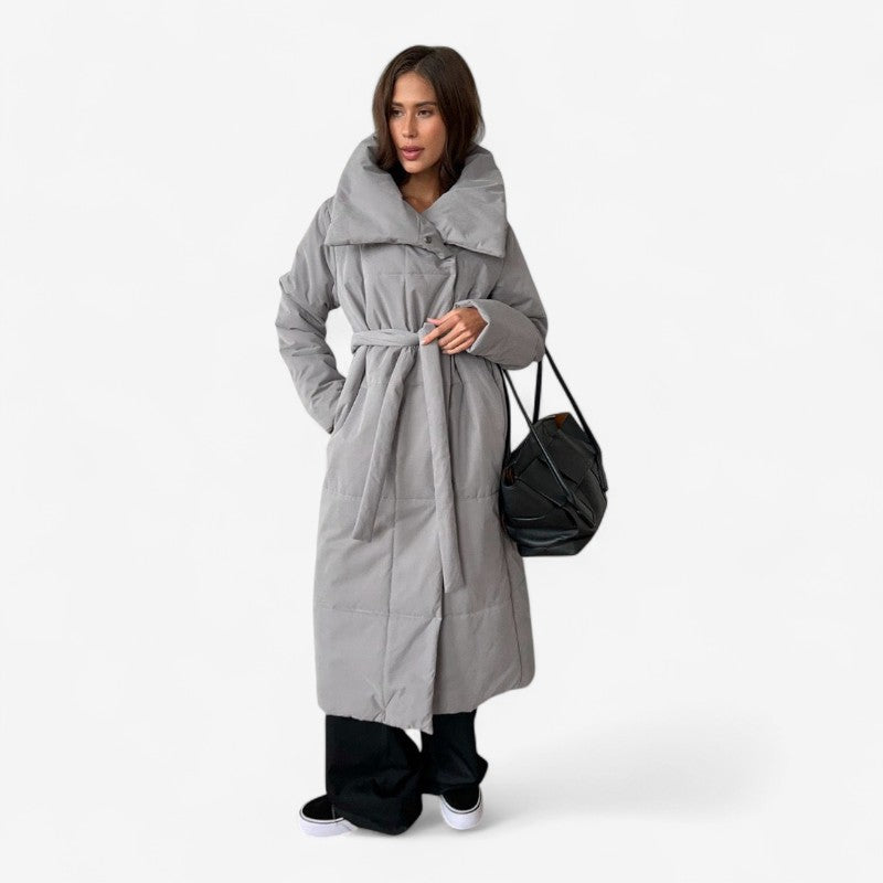 Natalie – Jas met lange mouwen tailleband en zakdetails