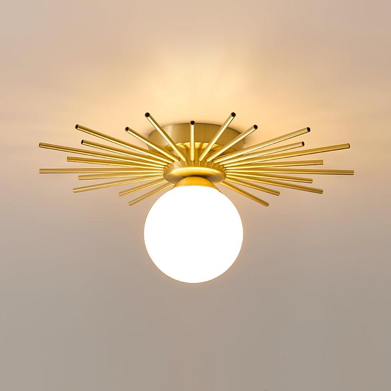 LumiStar – Plafondlamp van Messing en Glas met Rond Ontwerp