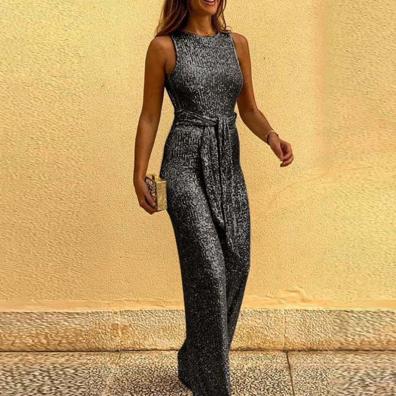 Sophia - Elegante Mouwloze Jumpsuit Met Tailleband