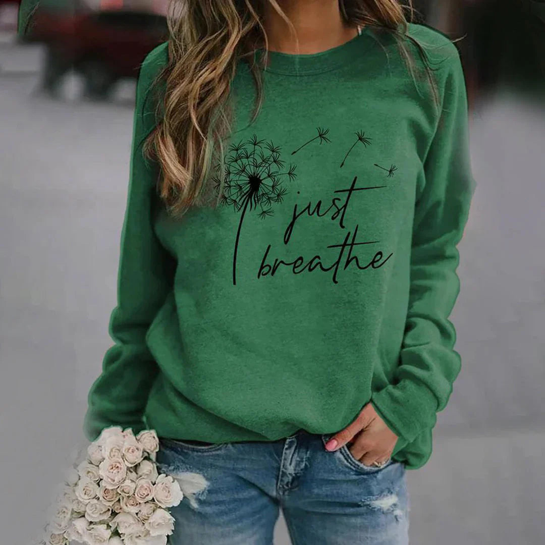 Lena - Klassieke Sweatshirt met Ronde Hals en Lange Mouwen