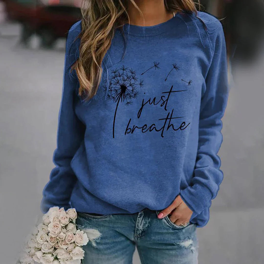 Lena - Klassieke Sweatshirt met Ronde Hals en Lange Mouwen