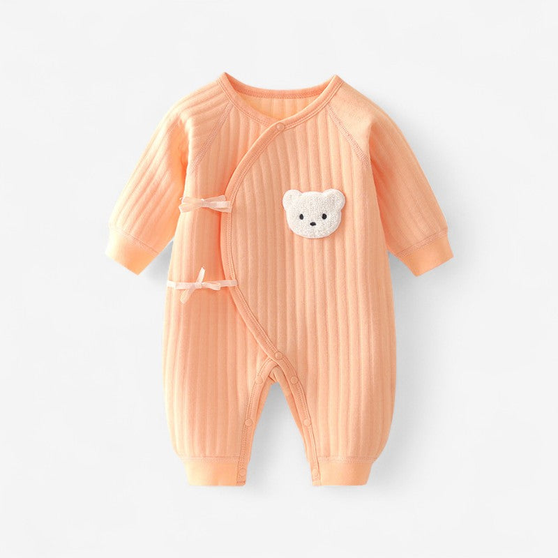 TinySteps - Baby Romper met Lange Mouwen en Geribbelde Details