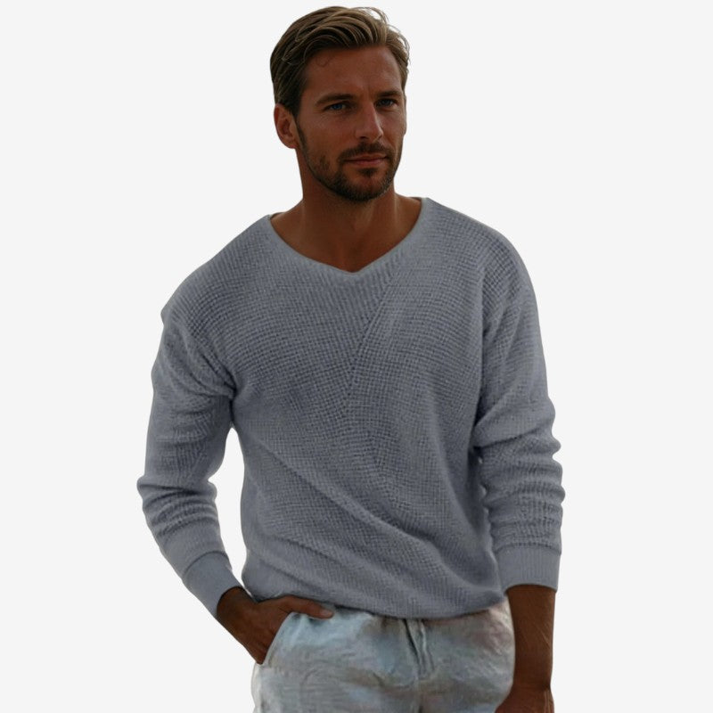 Sterling – Trui met Lange Mouwen V-Hals en Geribbelde Mouwen