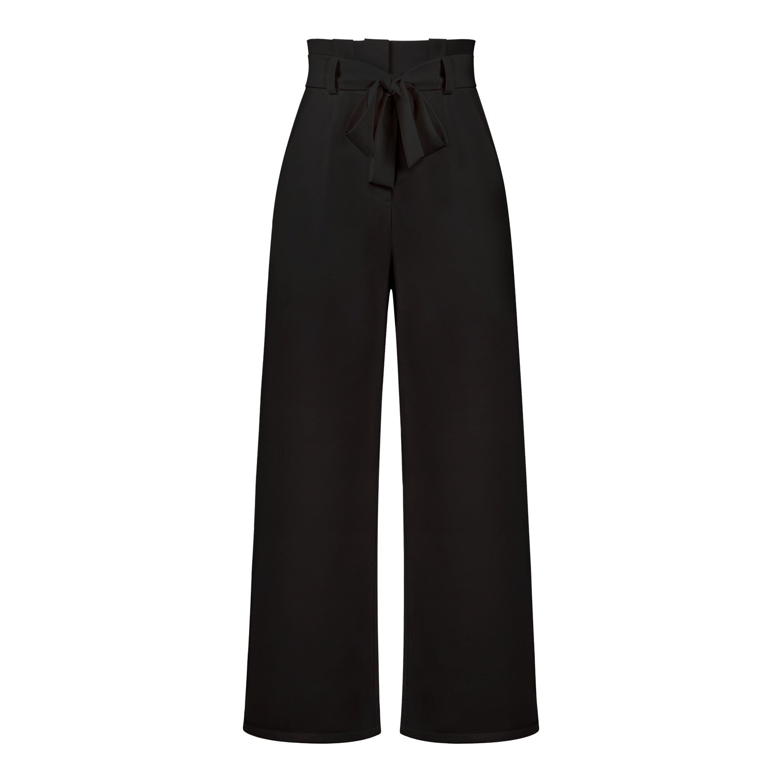 Isabella - Klassieke wijde broek met hoge taille en strikceintuur