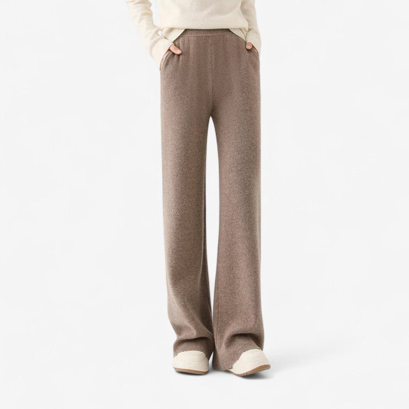 Maria - Pantalon met Wijde Pijpen en Elastische Taille