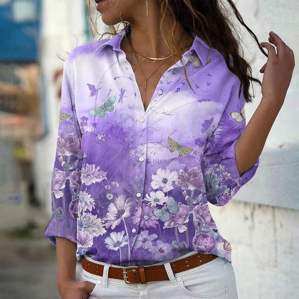 Brani - Elegant overhemd met knoopsluiting en bloemenprint
