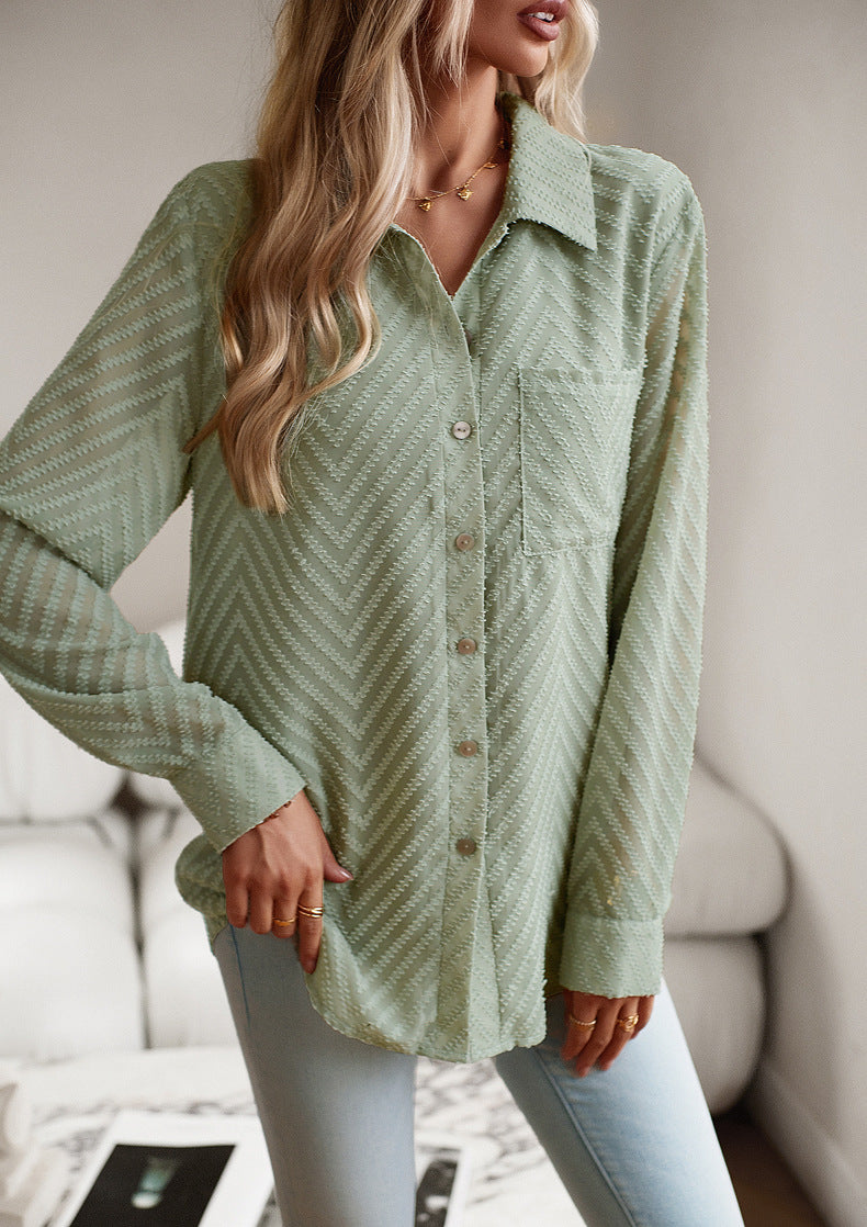 Dani – Stijlvol button-up overhemd met opgerolde mouwen en borstzak