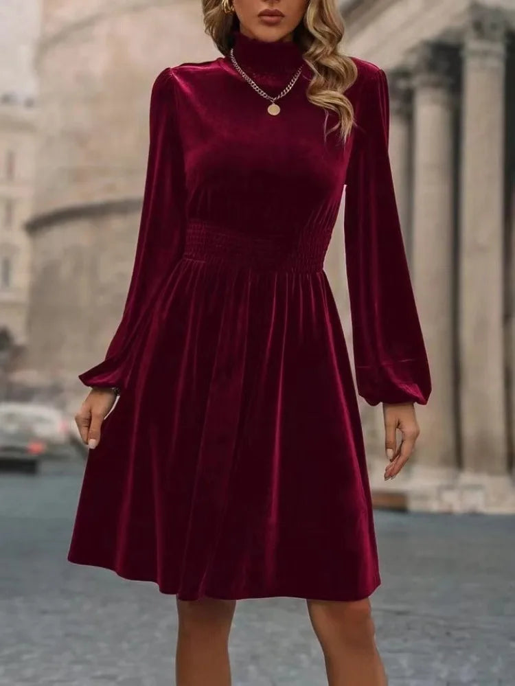 Selene - Elegante coltrui jurk met lantaarnmouwen en flatterende pasvorm