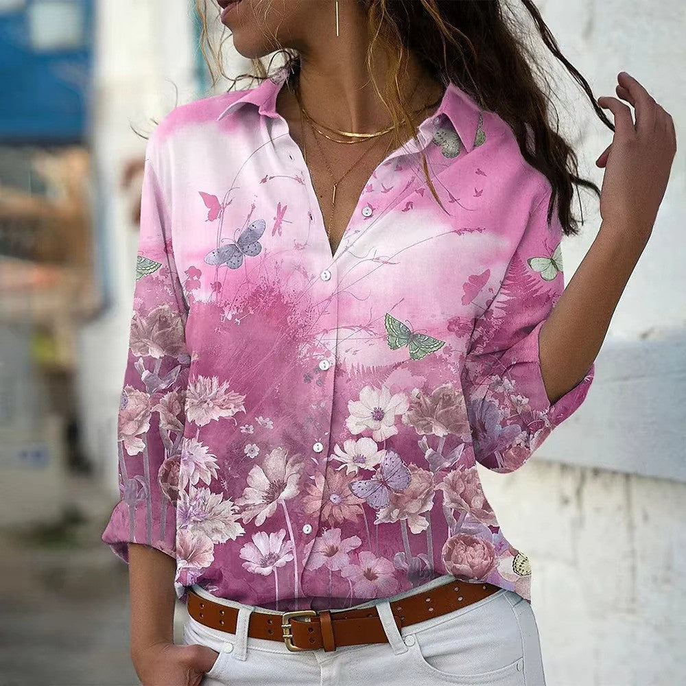 Brani - Elegant overhemd met knoopsluiting en bloemenprint