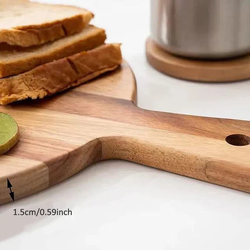 ServeCraft – Rustieke pizzaschep en serveerplank met strak handvat en afgerond oppervlak